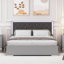 Grand lit tapissier avec lumières DEL, lit plateforme moderne avec tête de lit en velours,-86775858