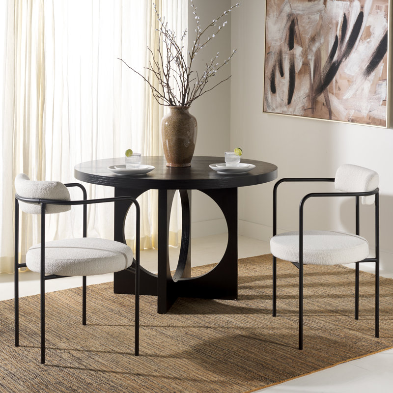 Liana 20'' H Boucle Upholstered Armchair, White Boucle