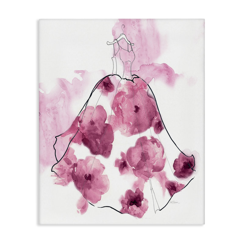 «Allurant Flower Dress Abstraction Canvas», conception par Carol Robinson, H 48 po x l 36 po
