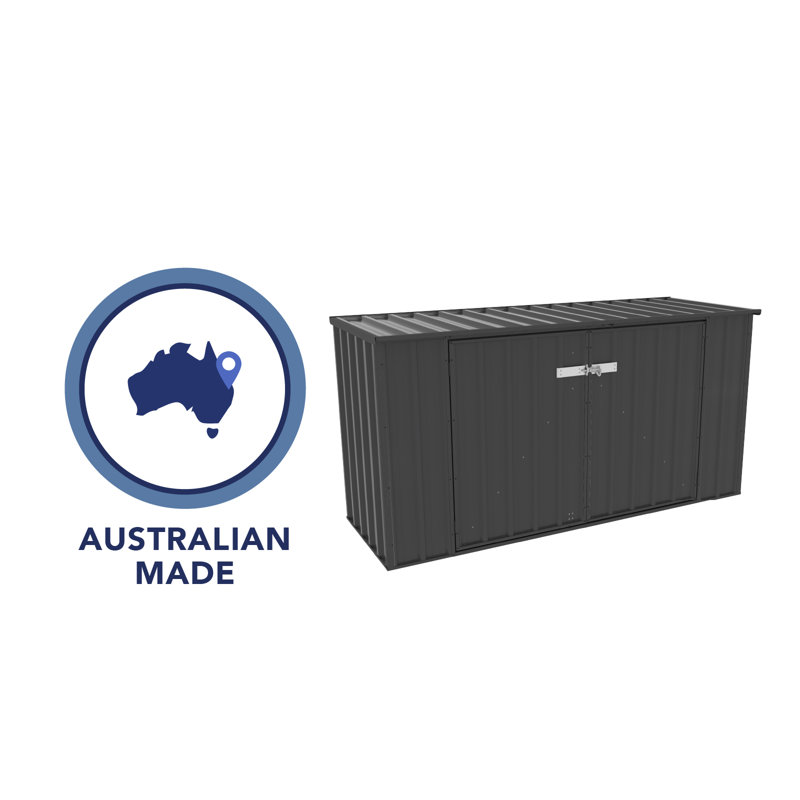 Monument Gray 7.5 Ft. x 2.5 Ft. Galvanized Steel Double Door Storage Shed