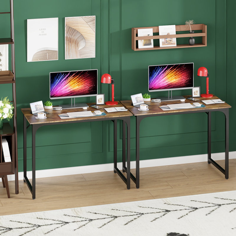 Bureau d'ordinateur moderne simple avec bureau et bureau, H 29 po x l 40 po x P 19,7 po