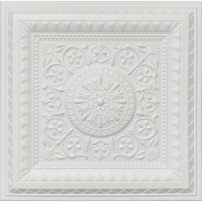 Carreaux de plafond en mousse de polystyrène 20 x 20 avec panneaux décoratifs à coller pour une installation facile, bricolage et rénovation, lot / 8