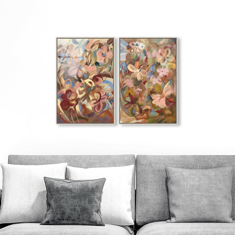Moving Eden Set Set by Oliver Gal, 62"H x 42"W, Silver Floater Frame
