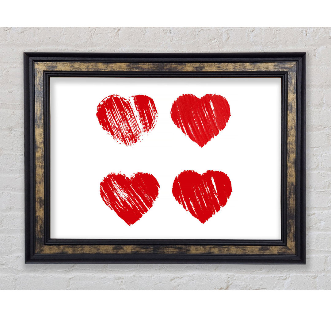 All Love Hearts - Einzelne Bilderrahmen Kunstdrucke