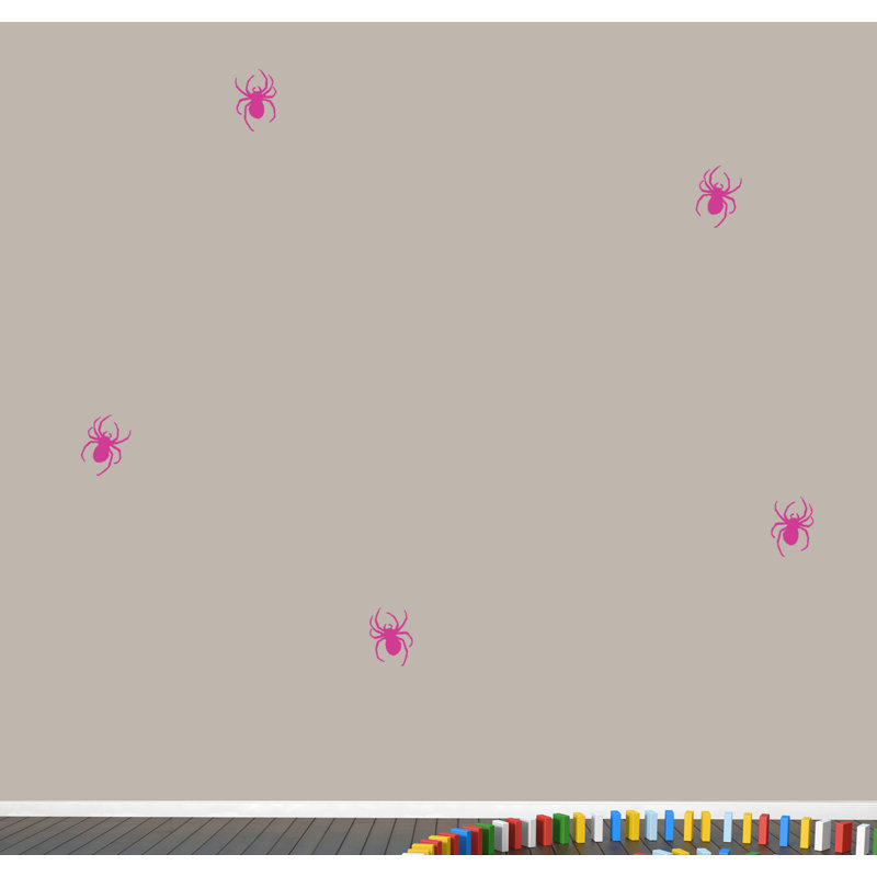 Décalcomanie murale araignées, Rose vif