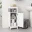 Armoire de rangement pour salle de bain avec tablettes réglables - à personnaliser en peinture blanche pour un nettoyage facile