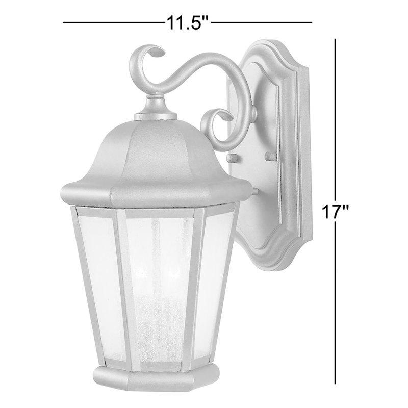 Lanterne murale d'extérieur moyenne à deux lumières Martinsville de Génération Lighting , Noir, H 14,5 po x l 8 po x P 9,5 po