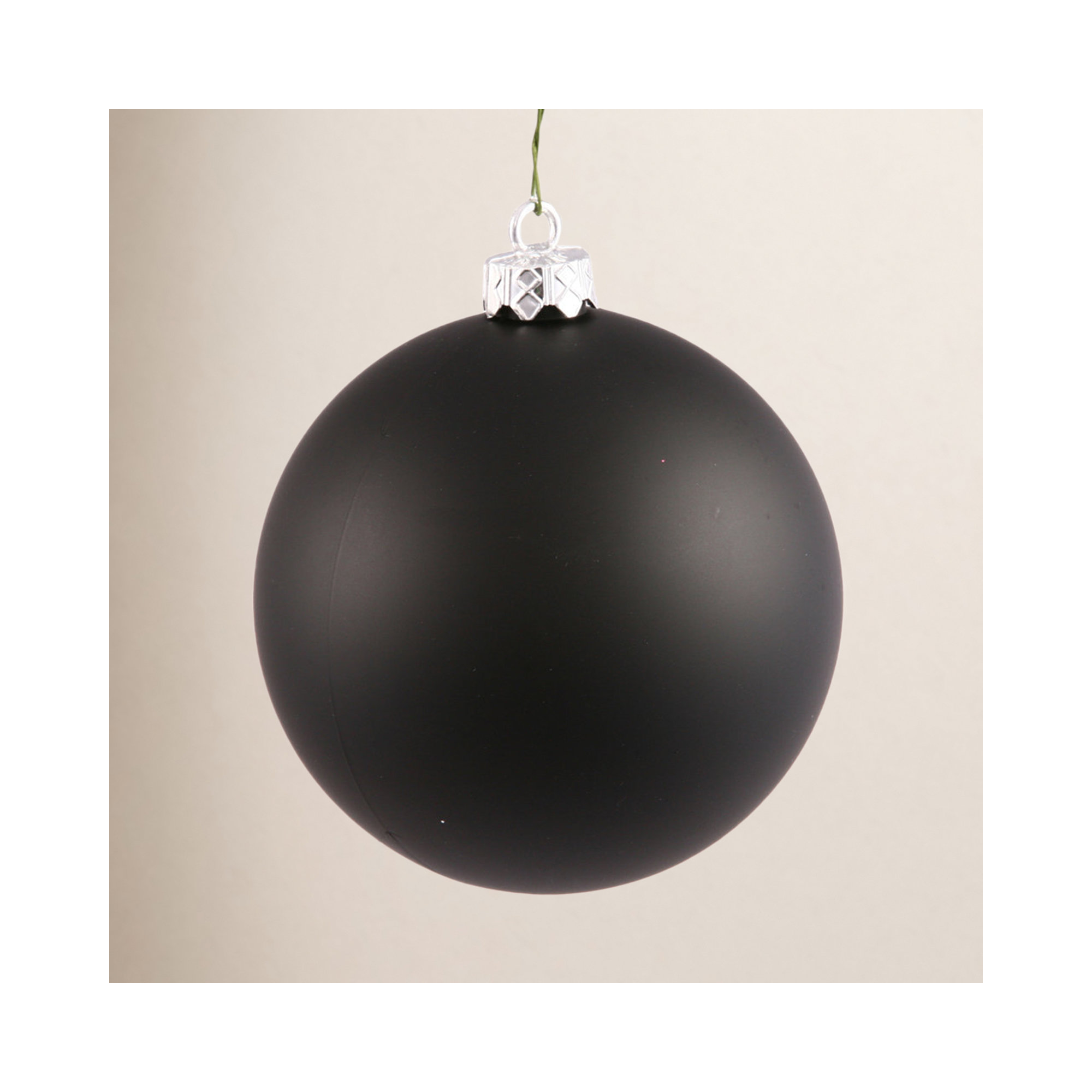 Holiday Décor Ball Ornament, Black, 3" H x 3" W x 3" D