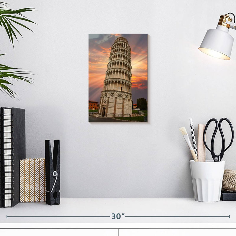 Lilie Iconic Leaning Pisa Tower, 12" H x 8" W