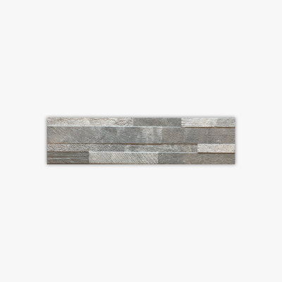 Cementworks Silver Matte 6x24 Porcelain Ledger Panel