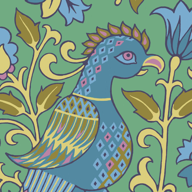 Floral Wallpaper Roll, Jade