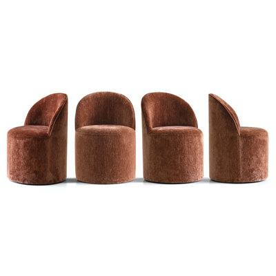 Chaise pivotante en chenille avec roulettes cachées Chenille