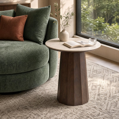 Stone Top End Table
