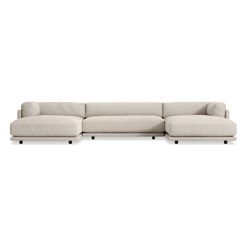 Canapé modulaire en U Sunday, Lin naturel Sanford