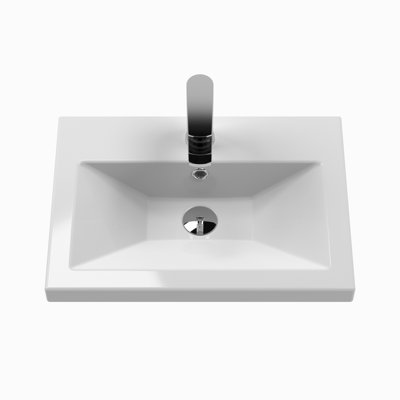 505mm Single Bathroom Vanity with Drop In Vitreous China Basin
