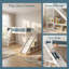 Grand lit mezzanine double en bois massif avec tablettes de rangement et glissoire amovible-129527508-129527509