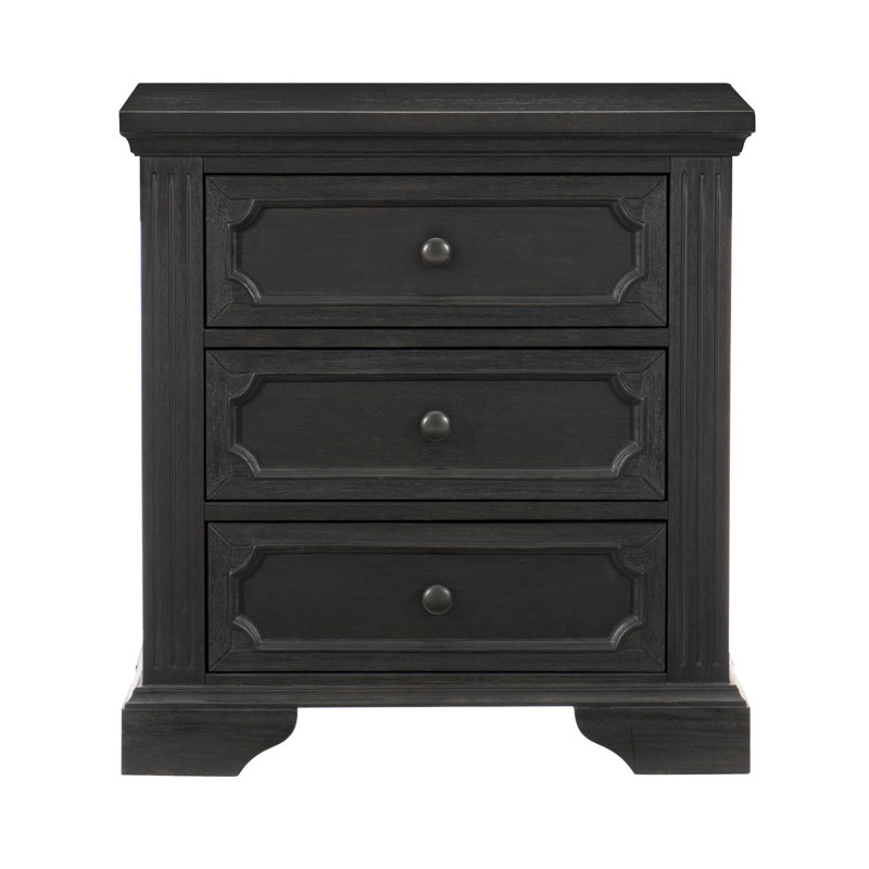 Traditional Design 3-Drawers Nightstand 1Pc Rustic Style Bedroom Furniture