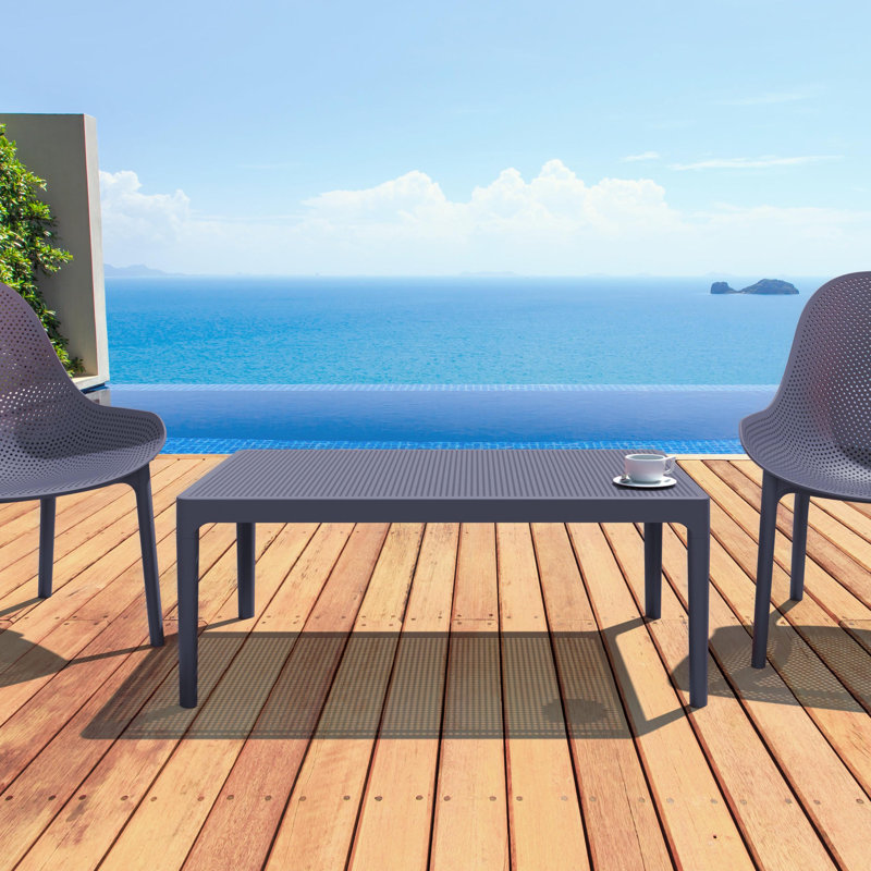 Table basse en plastique Farrah, Gris foncé, H 15,7 po x l 19,6 po x L 23,6 po