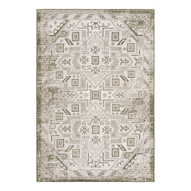 Tapis intérieur / extérieur bleu Alvenia Southwestern, Rectangle 6 pi x 9 pi
