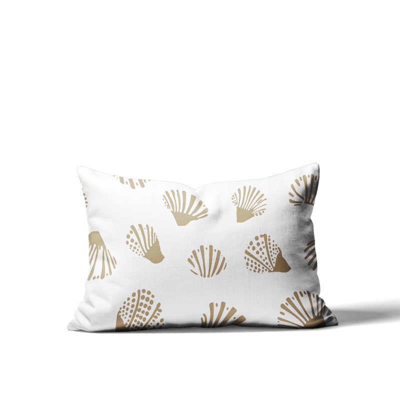 Barnon Outdoor Reversible Throw Pillow, Beige, 14"H x 20"W