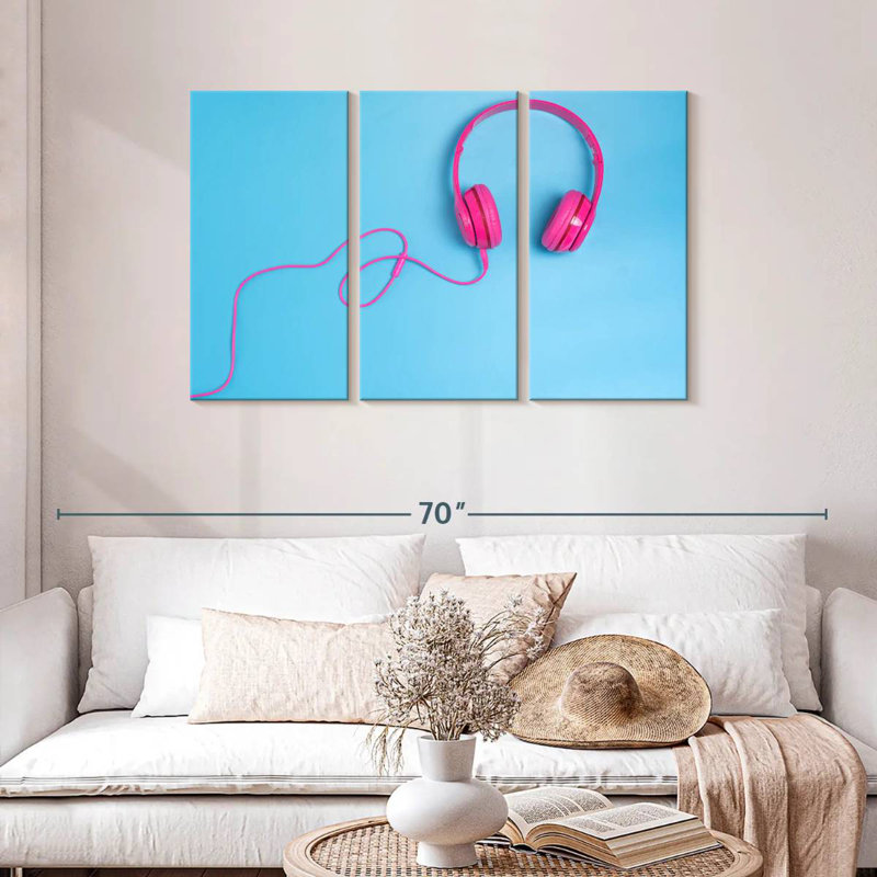 Abarca Pink Headphones, 28" H x 45" W