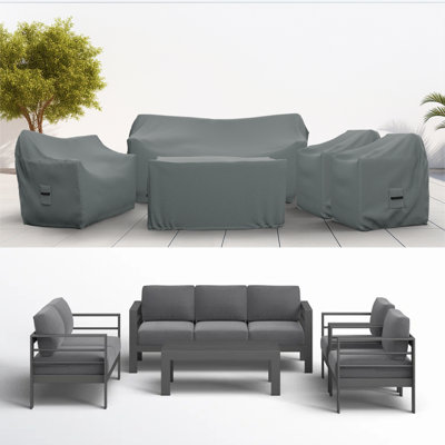 Patio Furniture Cover Set, 5 Piece Outdoor Furniture Covers, Water-Repellent, UV & Weather Resistant Covers for Sofa, Loveseat, Chairs & Table