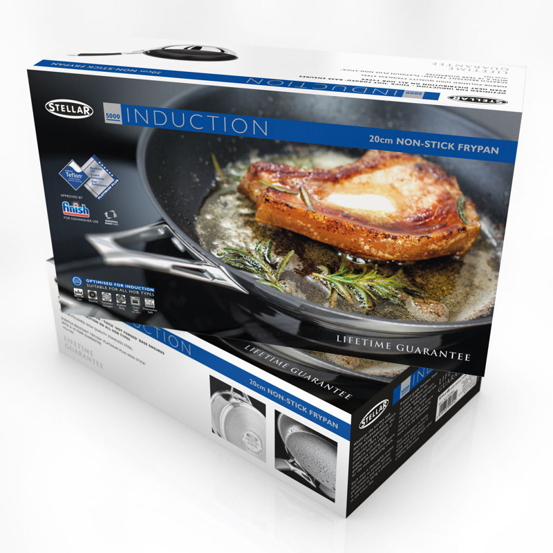 Stellar Induction Stainless Steel Non-Stick Frying Pan, 22cm