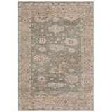 Oriental Hand-Knotted Wool Sage / Taupe Area Rug