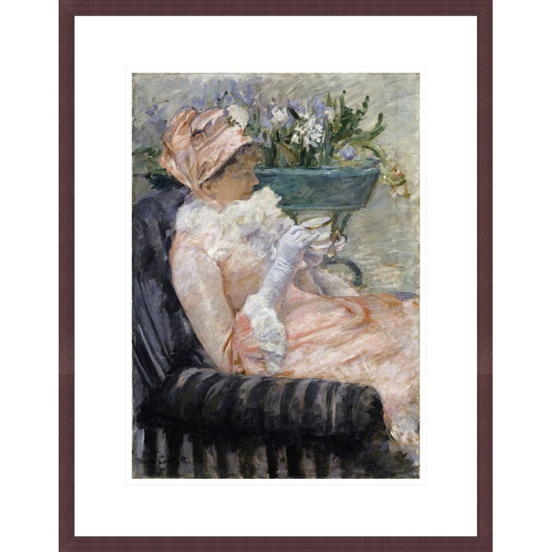 « La tasse de thé » de Mary Cassatt – Reproduction giclée encadrée, H 21,75 po x l 17,1 po