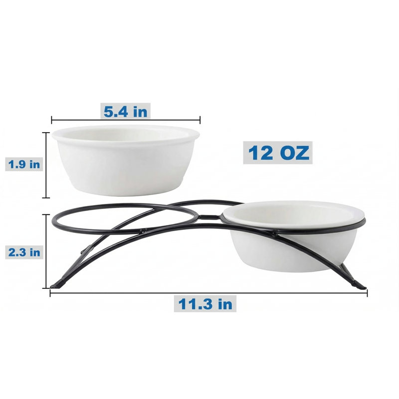 Ensemble de bol pour chat et petit chien en céramique 12 oz, lavable au lave-vaisselle