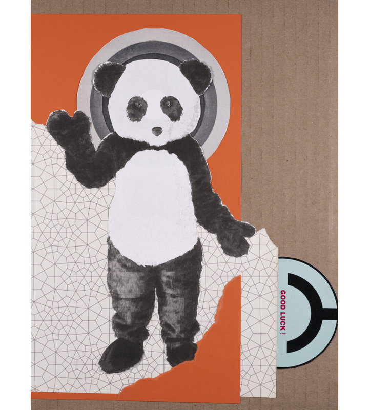 Good Luck Panda Print by Jphono 1, 31.25" H x 25.25" W, Black Framed Paper, 21.25" H x 17.25" W