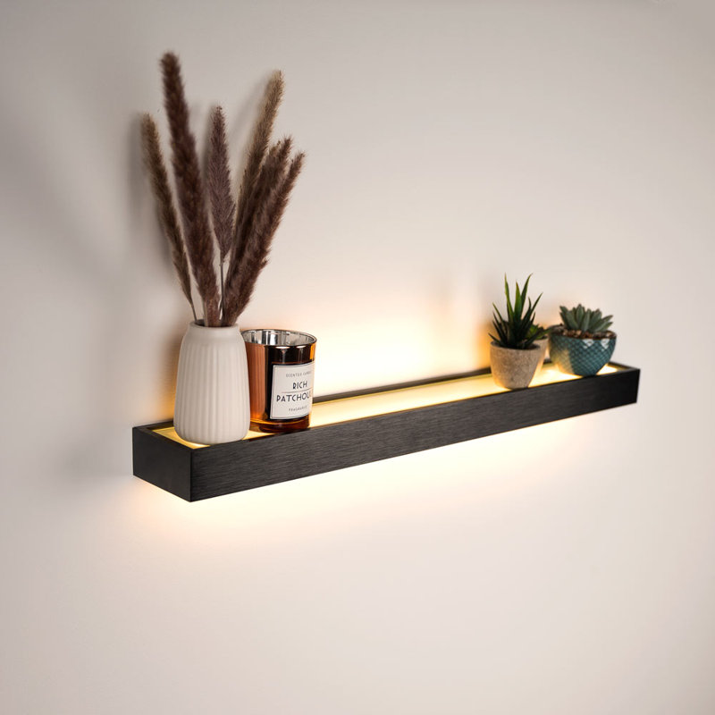 Cusa Up & Down LED wall light, Black, 5cm H x 100cm W x 10cm D