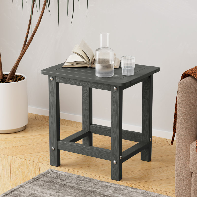 Outdoor HIPS Side Table For Patio Indoor Outdoor Weather - Resistant Adirondack Tables, Dark Gray