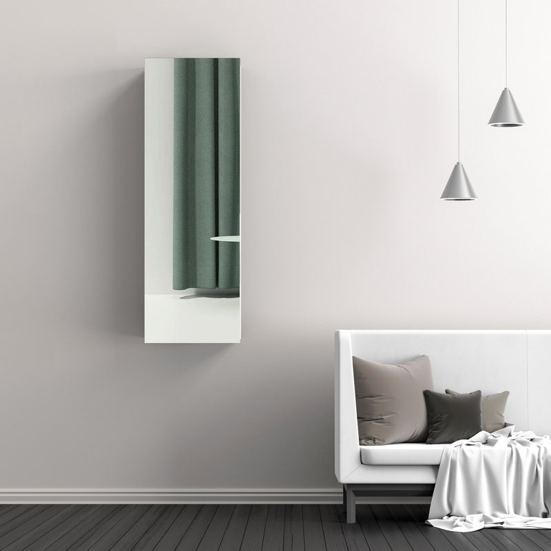 Armoire à bijoux murale avec miroir, Blanc