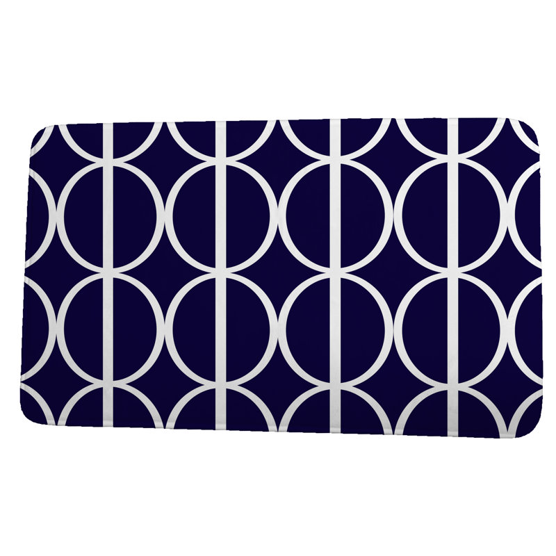 Lemmon Non-Slip Bath Mat, 17" W x 24" L, Navy Blue