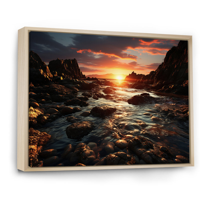 Rochers côtiers de Rocky Beach, Cadre naturel flottant, H 24 po x l 32 po x P 1 po