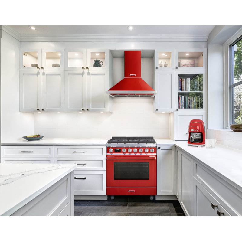 SMEG Portofino 30" 3.6 cu ft. Freestanding Dual Fuel Range, Steel