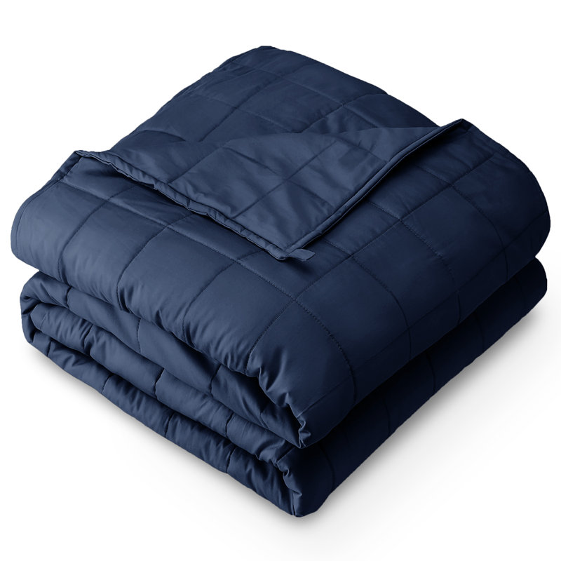 Couverture en coton sergé, l 80 po x L 87 po, 25 lb, Bleu foncé