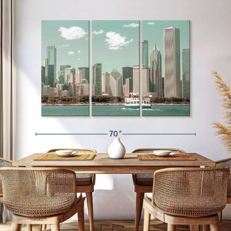 Style rétro Sirci Chicago Skyline, H 42 po x l 65 po