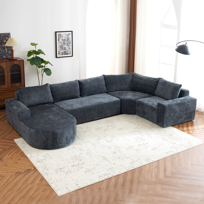 Ensemble de canapés modulaires surdimensionnés de 139 po Cloud, Gris
