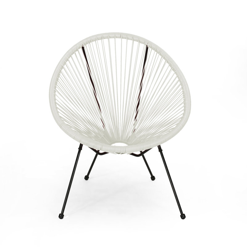 Jacobthomas Wicker Outdoor Lounge Chair, White