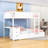 Bunk Bed With Twin Trundle, USB Outlets And Storage Drawers,Shelves-458214742-458214746