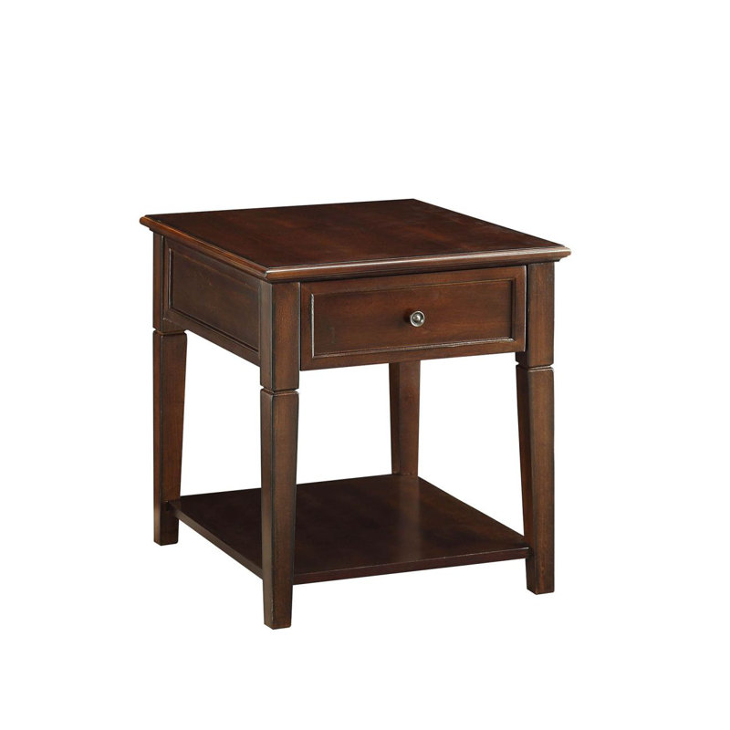 End Table In Walnut With 1 Drawer