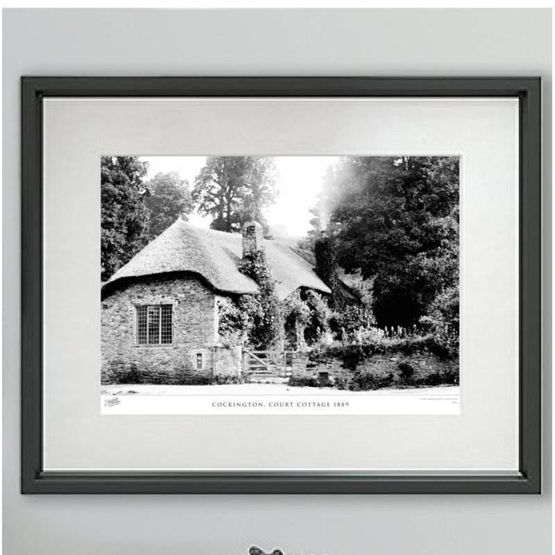 Cockington, Court Cottage 1889 - Single Picture Frame Print, 28cm H x 36cm W x 2.3cm D