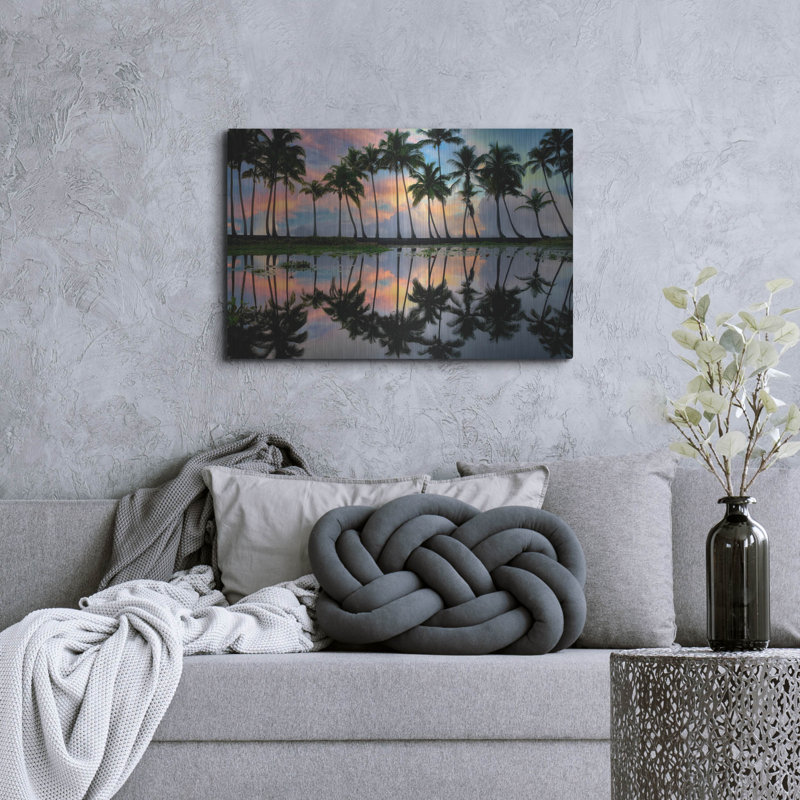 «Palm Reflections» par Dennis Frates, H 24 po x l 36 po