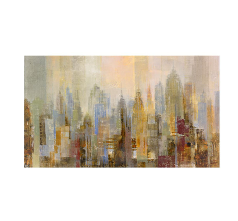Midtown par Michael Longo - Peinture, Extérieur, H 27 po x l 47 po