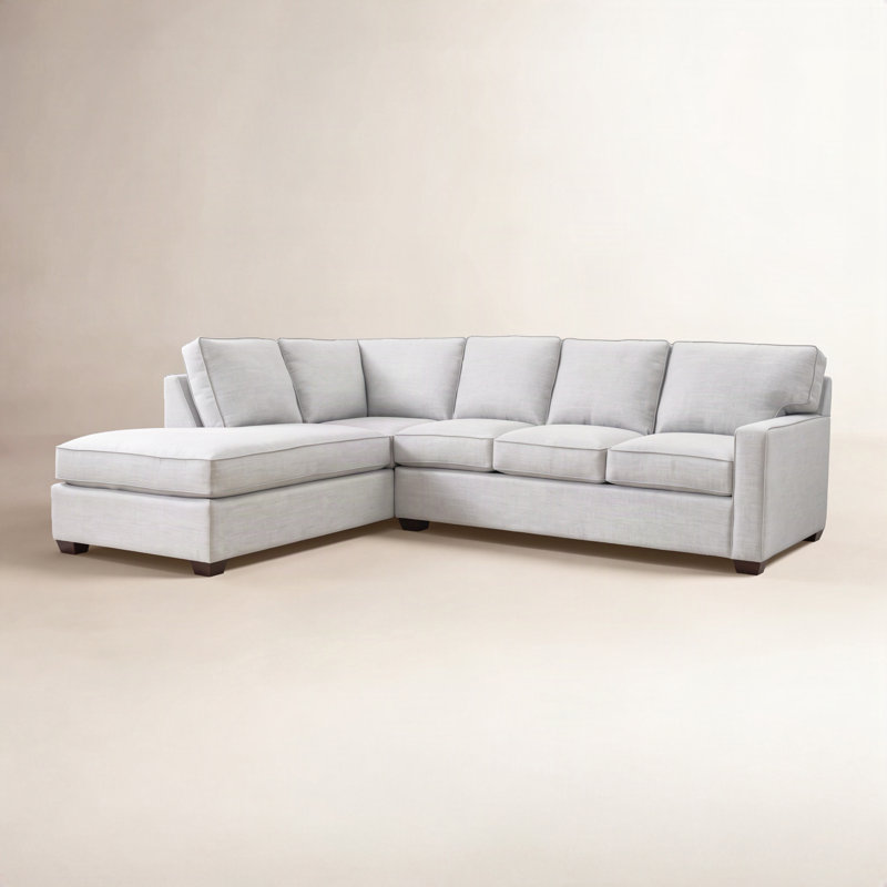 Ellora Two-Piece Bumper Sectional With Sleeper, Elite Ivory; 0321-91, Java, Left Hand Facing