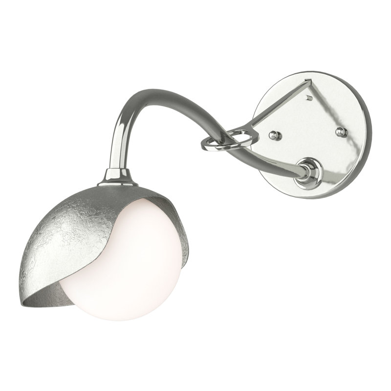 Brooklyn 1 - Light Hardwired Armed Sconce, Sterling, Sterling