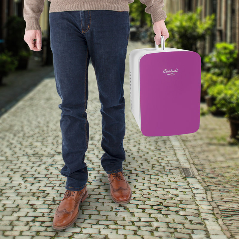 Cooluli Infinity 0.53 Cubic Feet Portable Countertop Mini Fridge, Pink
