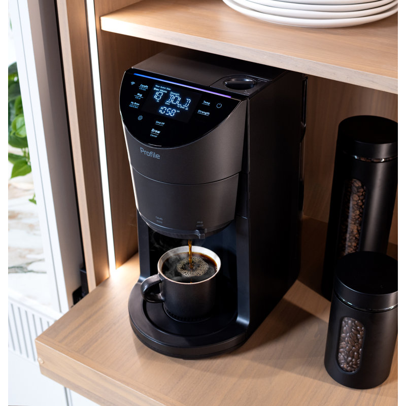 Smart Black Stainless Steel Programmable Coffee Maker with Grinder